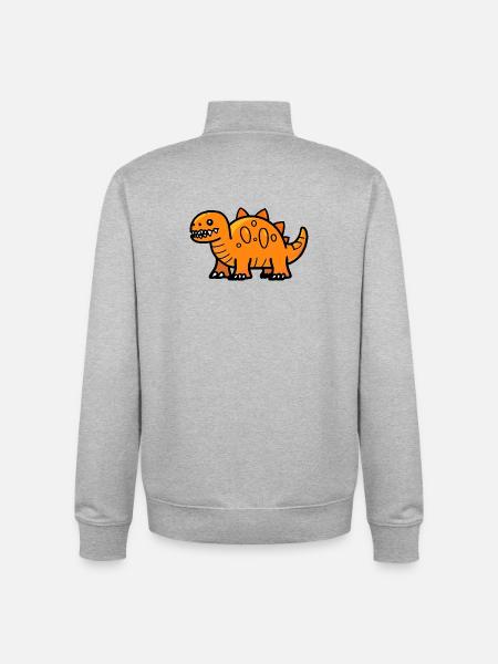 Dinosaur stegosaurus Halloween Funny - Unisex Organic Zip Sweatshirt by Stanley/Stella - heather grey
