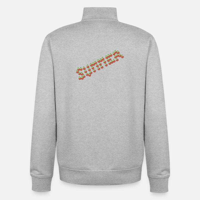 Tomate d’été - Sweat zippé unisexe en coton bio Stanley/Stella - gris chiné