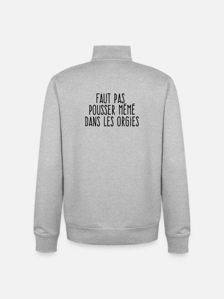 Don't push granny - parodic diversion - Unisex Organic Zip Sweatshirt by Stanley/Stella - heather grey