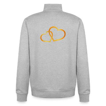 Hearts, outlines, wedding motifs - Unisex Organic Zip Sweatshirt by Stanley/Stella - heather grey - Back - AI Model Male 185 light (185cm)