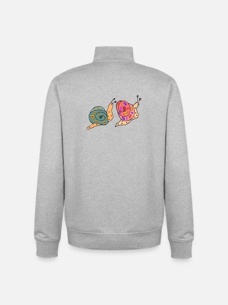 Escargots - Sweat zippé unisexe en coton bio Stanley/Stella - gris chiné