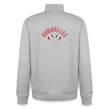 Aymavilles Italian Flags  - Unisex Organic Zip Sweatshirt by Stanley/Stella - heather grey - Back - AI Model Male 185 light (185cm)