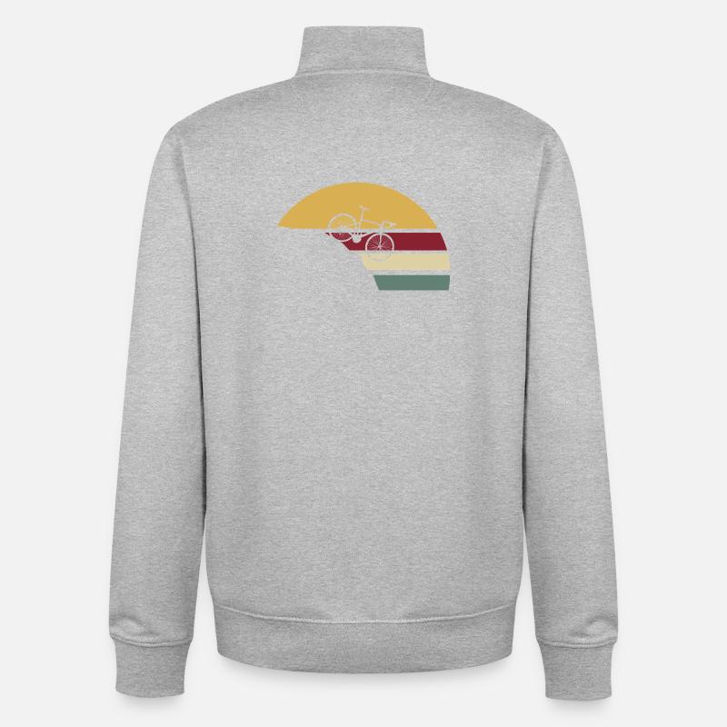 Bicycle Retro Downhill - Unisex Organic Zip Sweatshirt by Stanley/Stella - heather grey
