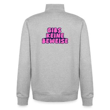 gibs keine beweise - Unisex Organic Zip Sweatshirt von Stanley/Stella - Grau meliert - Hinten - AI Model Male 185 light (185cm)