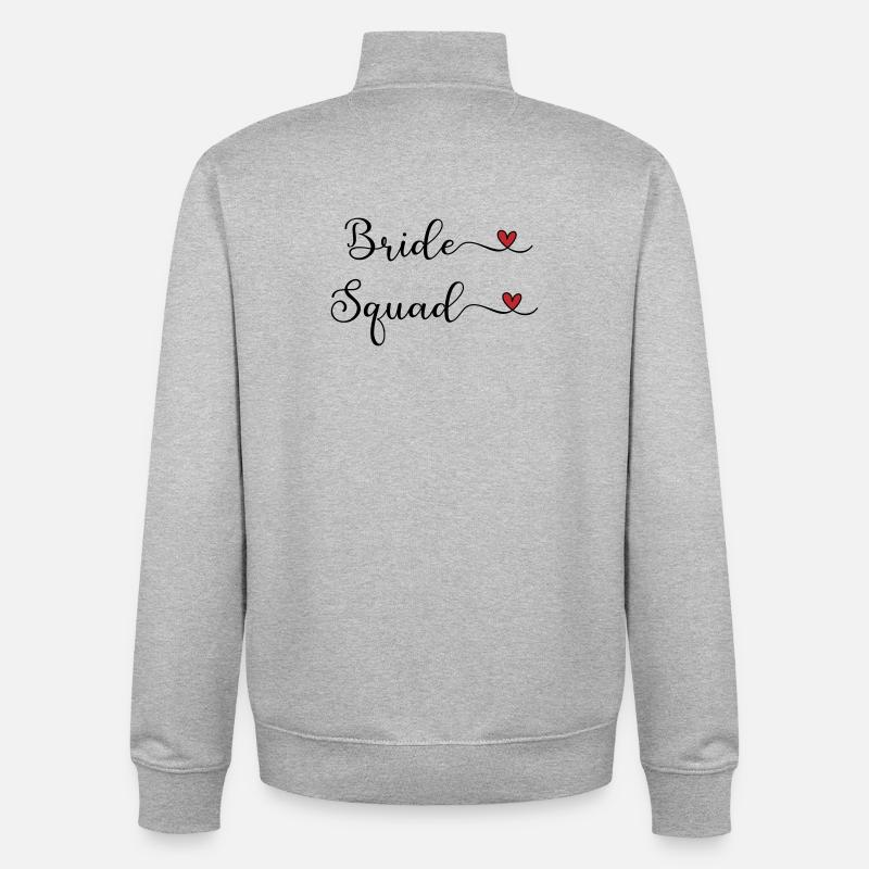 Bride Squad - Team Braut - Unisex Organic Zip Sweatshirt von Stanley/Stella - Grau meliert