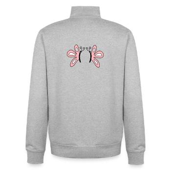 Geschenk Mutter Muttertag Geschenk Mama Geschenke - Unisex Organic Zip Sweatshirt von Stanley/Stella - Grau meliert - Hinten - AI Model Male 185 light (185cm)