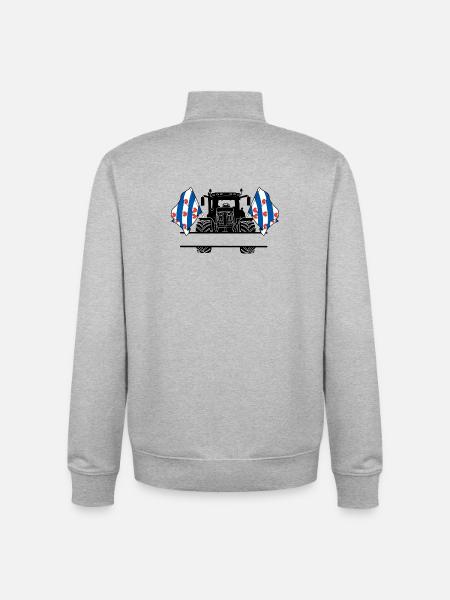 Friesland_Tractor_Custom_Edition - Unisex Organic Zip Sweatshirt by Stanley/Stella - heather grey
