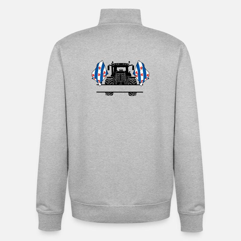 Friesland_Tractor_Custom_Edition - Unisex Organic Zip Sweatshirt by Stanley/Stella - heather grey
