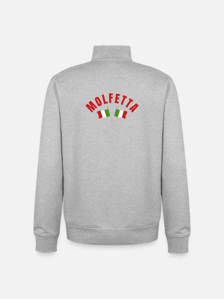 MOLFETTA Italian Flags Cross - Unisex Organic Zip Sweatshirt by Stanley/Stella - heather grey