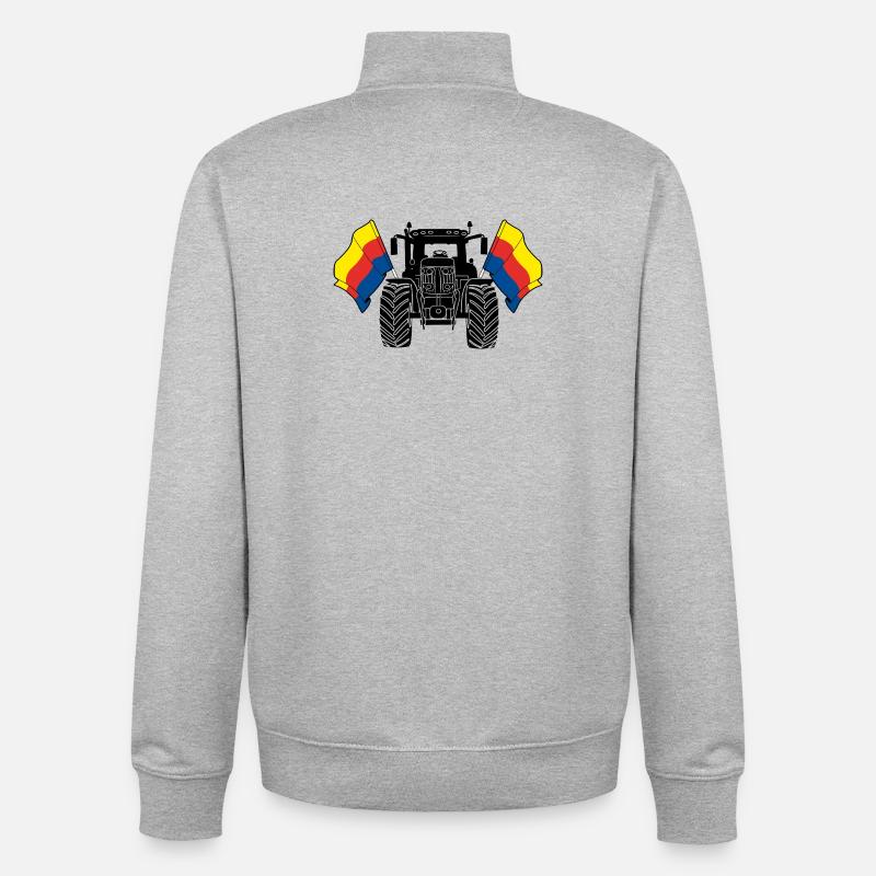 Nord Holland_Tractor_Pride - Sweat zippé unisexe en coton bio Stanley/Stella - gris chiné