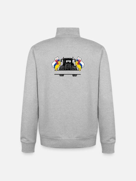 Limburg_Tractor_Custom_Edition - Unisex Organic Zip Sweatshirt by Stanley/Stella - heather grey