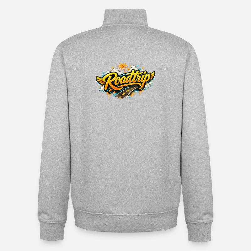 Voyage en voiture - Sweat zippé unisexe en coton bio Stanley/Stella - gris chiné
