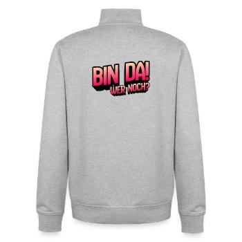 Bin Da Wer Noch Gradient - Unisex Organic Zip Sweatshirt von Stanley/Stella - Grau meliert - Hinten - AI Model Male 185 light (185cm)