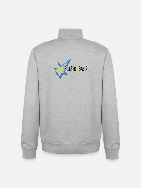Irresponsable - Sweat zippé unisexe en coton bio Stanley/Stella - gris chiné
