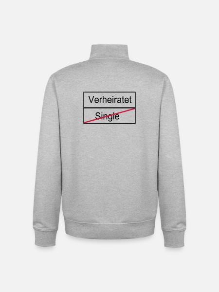 Verheiratet/Single - Unisex Organic Zip Sweatshirt von Stanley/Stella - Grau meliert