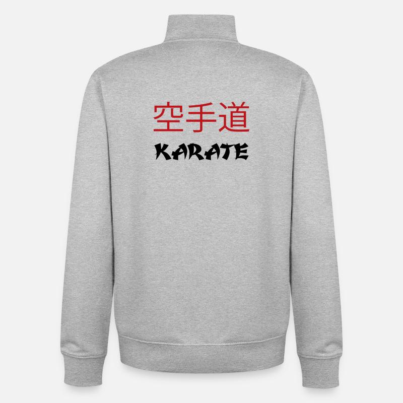 Karaté - Sweat zippé unisexe en coton bio Stanley/Stella - gris chiné