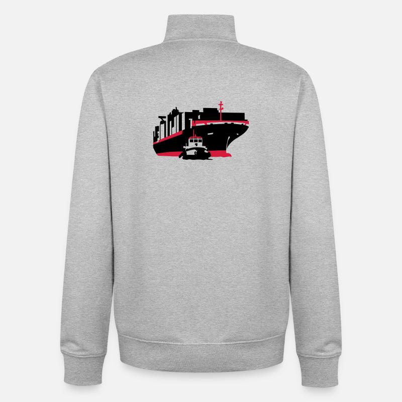Containerschiff - Unisex Organic Zip Sweatshirt von Stanley/Stella - Grau meliert