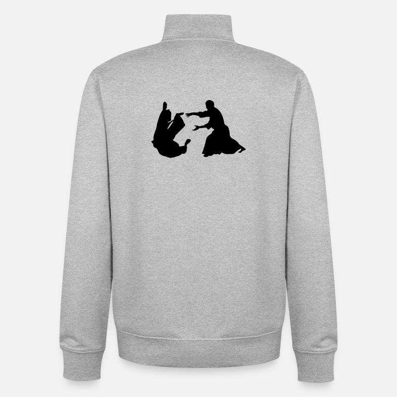 Aikido-Wurf - Unisex Organic Zip Sweatshirt von Stanley/Stella - Grau meliert