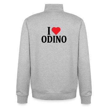 t-shirt I love Odin t-shirt gift idea - Unisex Organic Zip Sweatshirt by Stanley/Stella - heather grey - Back - AI Model Male 185 light (185cm)