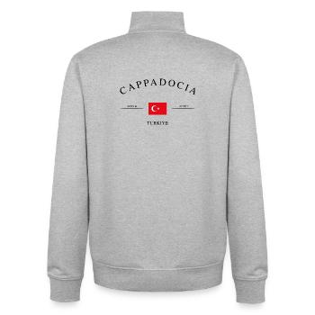 Cappadocia Türkiye – Holiday Souvenir &amp; Gift - Unisex Organic Zip Sweatshirt by Stanley/Stella - heather grey - Back - AI Model Male 185 light (185cm)
