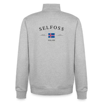 Selfoss Island – Urlaub Souvenir & Geschenk - Unisex Organic Zip Sweatshirt von Stanley/Stella - Grau meliert - Hinten - AI Model Male 185 light (185cm)