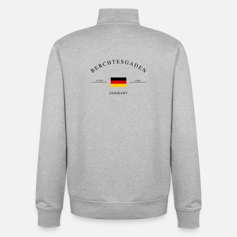 Berchtesgaden – Souvenir et cadeau de vacances - Sweat zippé unisexe en coton bio Stanley/Stella - gris chiné