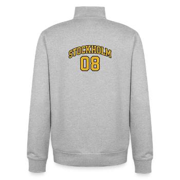 Stockholm 08 Gold Retro - Unisex Organic Zip Sweatshirt by Stanley/Stella - heather grey - Back - AI Model Male 185 light (185cm)