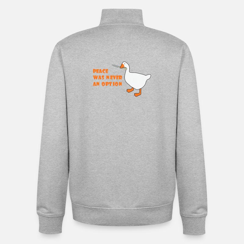 Goose – Peace Was Never an Option - Unisex Organic Zip Sweatshirt by Stanley/Stella - heather grey