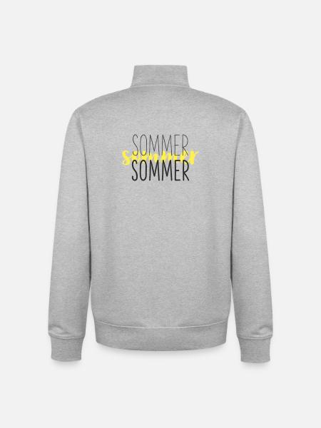 Summer Yellow Black - Unisex Organic Zip Sweatshirt by Stanley/Stella - heather grey