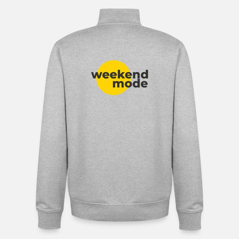 weekend mode - Unisex Organic Zip Sweatshirt by Stanley/Stella - heather grey