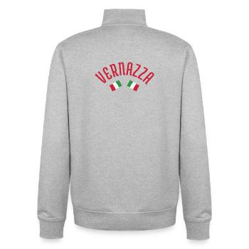 Vernazza Italian Flags - Unisex Organic Zip Sweatshirt by Stanley/Stella - heather grey - Back - AI Model Male 185 light (185cm)