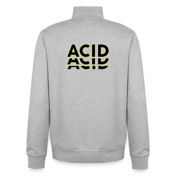 Acid Techno Amelie Hard Dark Beats - Sweat zippé unisexe en coton bio Stanley/Stella - gris chiné - Dos - AI Model Male 185 light (185cm)