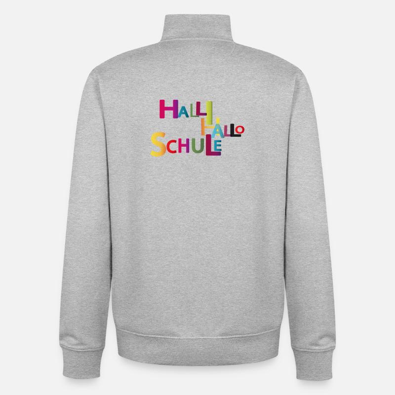 Hello Hello School - Unisex Organic Zip Sweatshirt by Stanley/Stella - heather grey