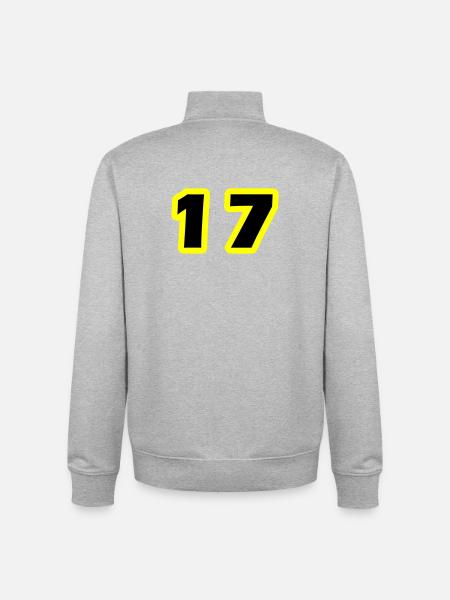17 Number Symbol - Unisex Organic Zip Sweatshirt by Stanley/Stella - heather grey