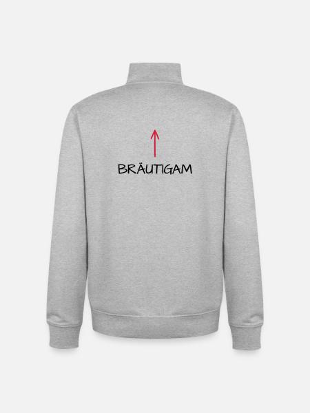 Bräutigam Junggesellenabschied Pfeil - Unisex Organic Zip Sweatshirt von Stanley/Stella - Grau meliert