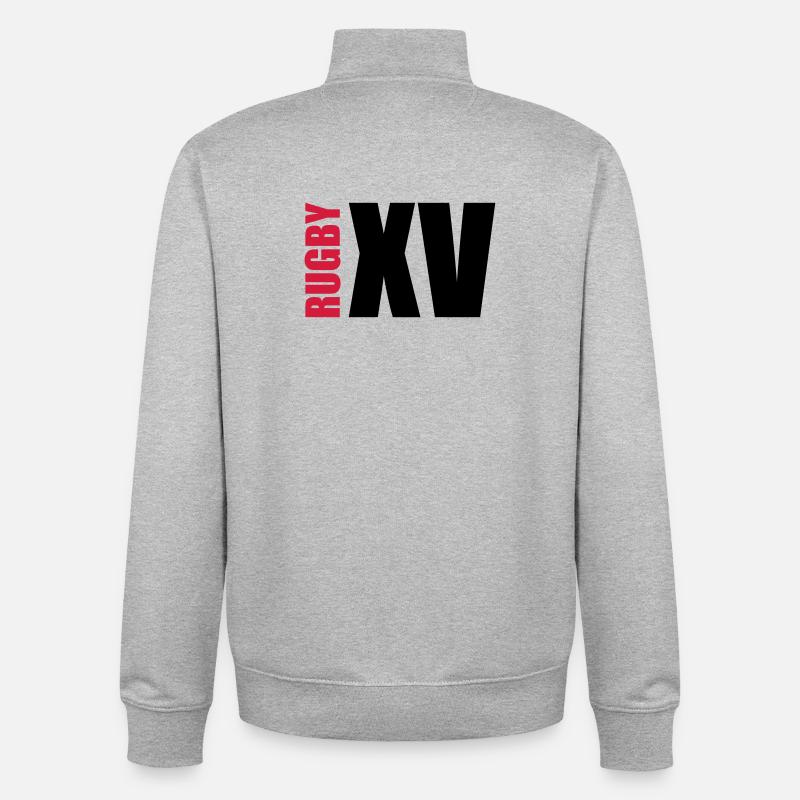 Rugby - Unisex Organic Zip Sweatshirt von Stanley/Stella - Grau meliert