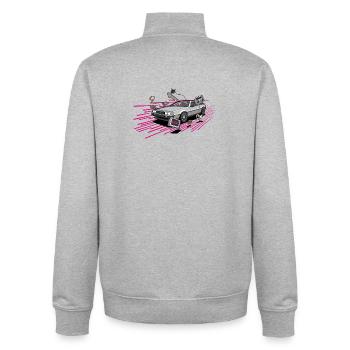 Delorean Future Punk Oldtimer Youngtimer Retro 80s - Sweat zippé unisexe en coton bio Stanley/Stella - gris chiné - Dos - AI Model Male 185 light (185cm)