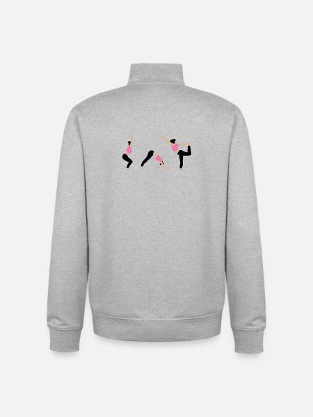 Power-Yoga im Fitnessstudio pink - Unisex Organic Zip Sweatshirt von Stanley/Stella - Grau meliert
