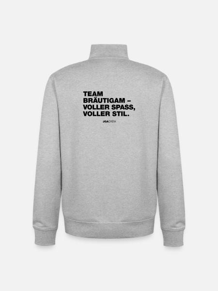 JGA: Team Bräutigam (Jungesellenabschied) - Unisex Organic Zip Sweatshirt von Stanley/Stella - Grau meliert