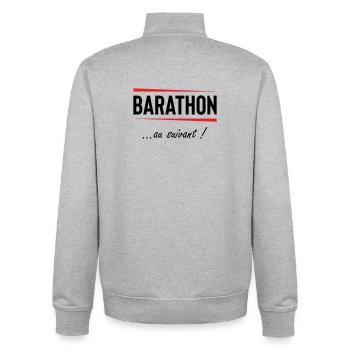 Barathon zum nächsten! Alkohol - Unisex Organic Zip Sweatshirt von Stanley/Stella - Grau meliert - Hinten - AI Model Male 185 light (185cm)