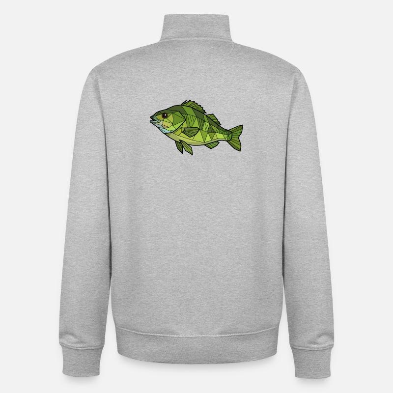 Geometric Perch Low Poly - Unisex Organic Zip Sweatshirt by Stanley/Stella - heather grey