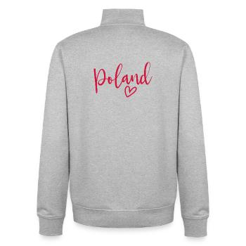 Poland Heart Women's Love Poland - Unisex Organic Zip Sweatshirt by Stanley/Stella - heather grey - Back - AI Model Male 185 light (185cm)