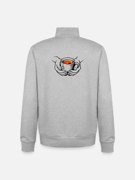 Cup - Unisex Organic Zip Sweatshirt by Stanley/Stella - heather grey
