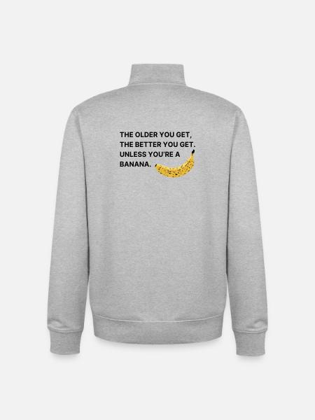 Plus tu vieillis, meilleur tu deviens. - Sweat zippé unisexe en coton bio Stanley/Stella - gris chiné