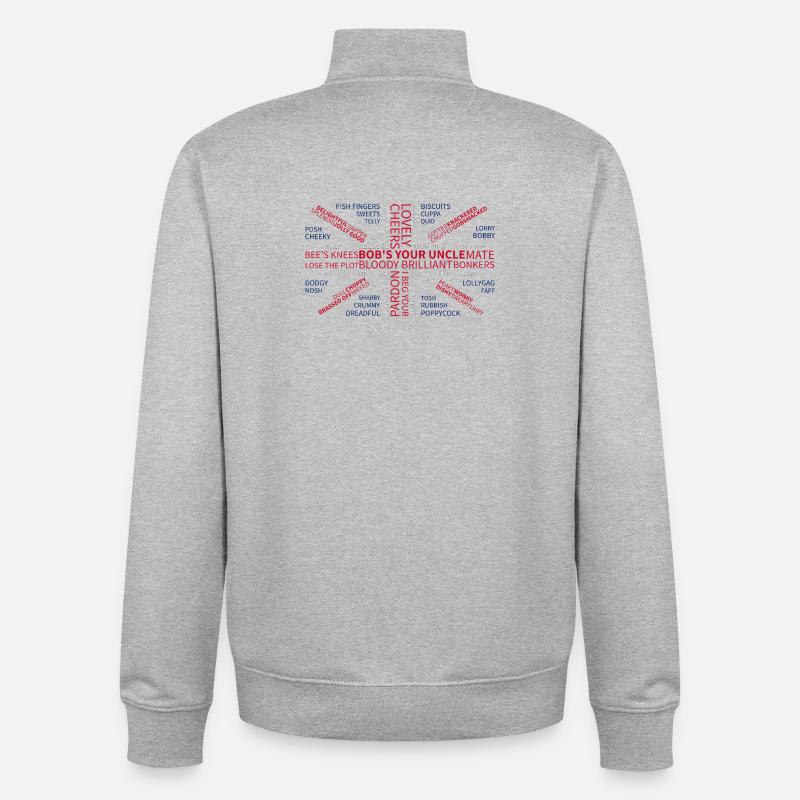 UBERBRITISH - Sweat zippé unisexe en coton bio Stanley/Stella - gris chiné