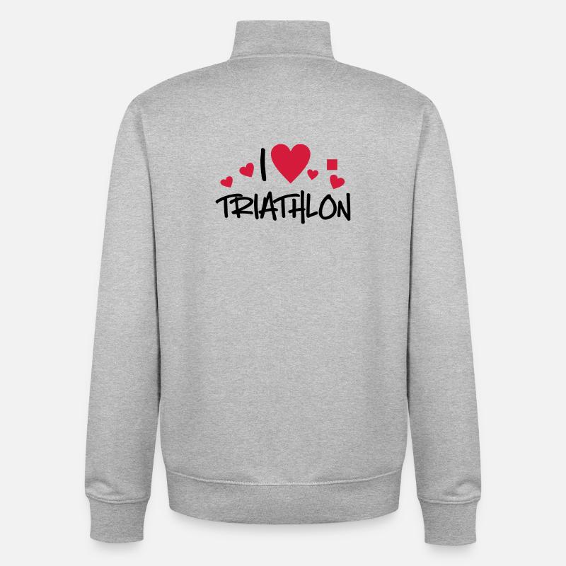 Triathlon - Sweat zippé unisexe en coton bio Stanley/Stella - gris chiné