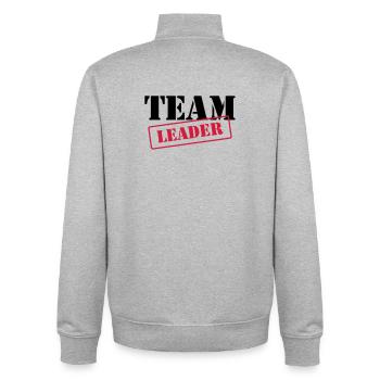 [ Team Leader ] - Unisex Organic Zip Sweatshirt von Stanley/Stella - Grau meliert - Hinten - AI Model Male 185 light (185cm)
