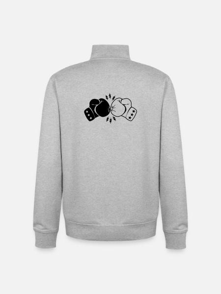 Boxboxhandschuhe Kontakt mit Blitz - Unisex Organic Zip Sweatshirt von Stanley/Stella - Grau meliert