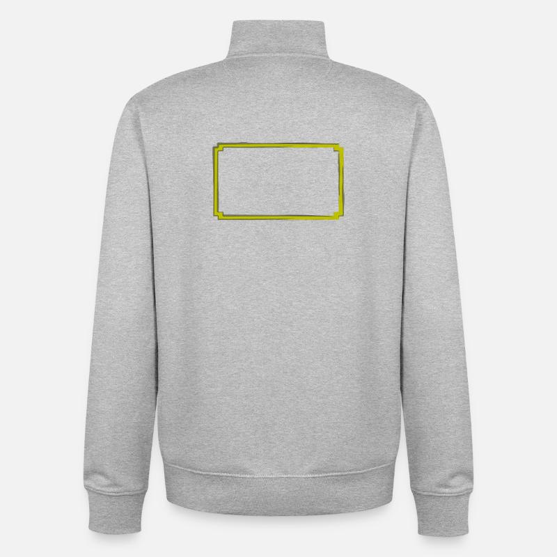 gelb-grauer Rahmen - Unisex Organic Zip Sweatshirt von Stanley/Stella - Grau meliert