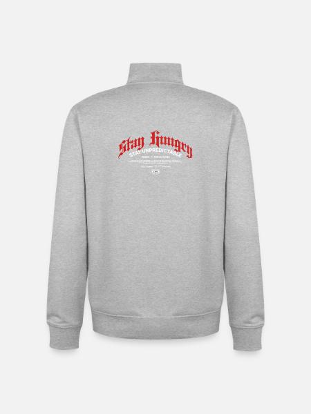 Restez affamé – FØURTN Original 2025 - Sweat zippé unisexe en coton bio Stanley/Stella - gris chiné
